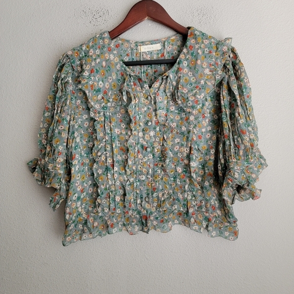 Doen Selma Top in Sarcelle Tasha Garden size XL NWT - Picture 4 of 11